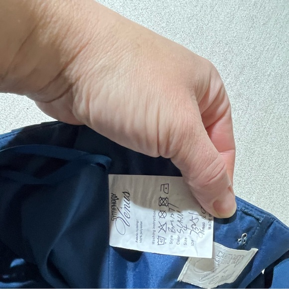 Venus Bridal Symphony of Venus Strapless Sweetheart Chiffon Teal Formal Dress - Picture 8 of 10